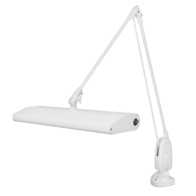 Dazor 2134C-WH-CW White Fluorescent 30W Task Light w/ 43" Classic Arm