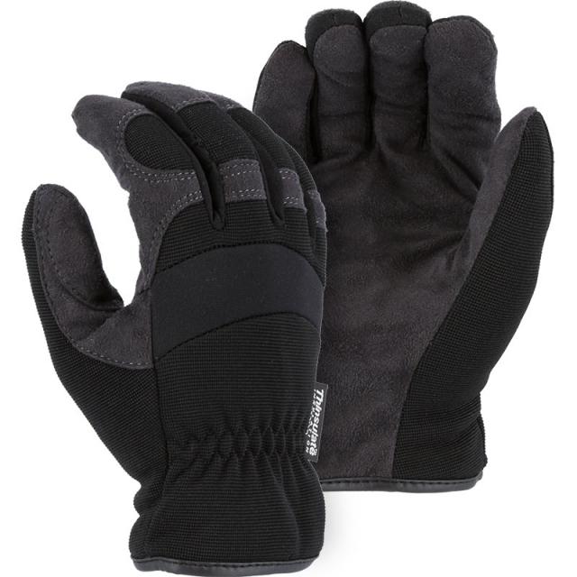 Majestic Glove 2136BK/10 Armor Skin Mechanics Gloves with Knit Back
