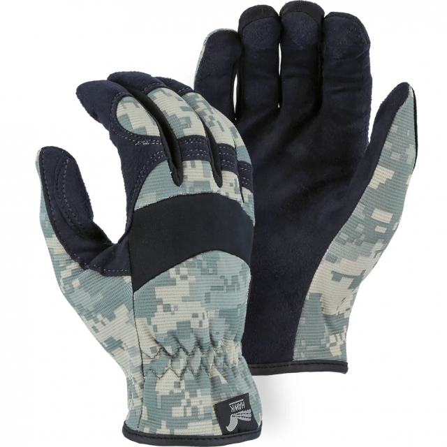 Majestic Glove 2136C1/7 Armor Skin Mechanics Gloves w Camo Knit Back