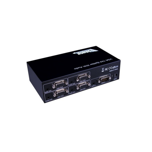 Vanco 280444 S-VGA 1x4 Splitter with Audio