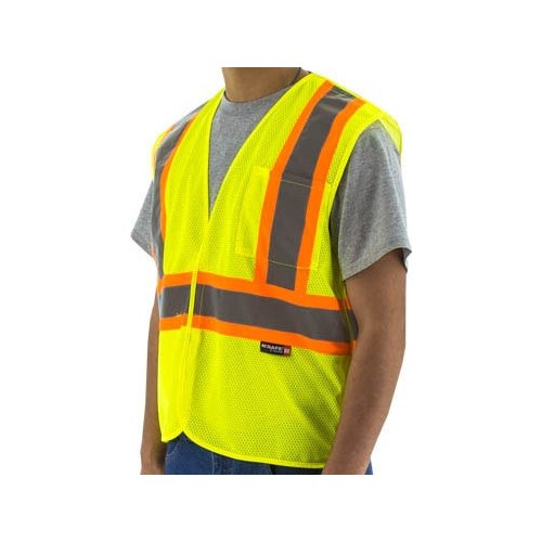 Majestic Glove 75-3219/X2 Mesh Breakaway Vest with DOT Striping, X2