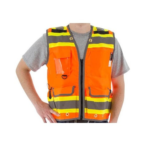 Majestic Glove 75-3236/X1 Surveyors Vest w/ DOT Striping, Orange, X1