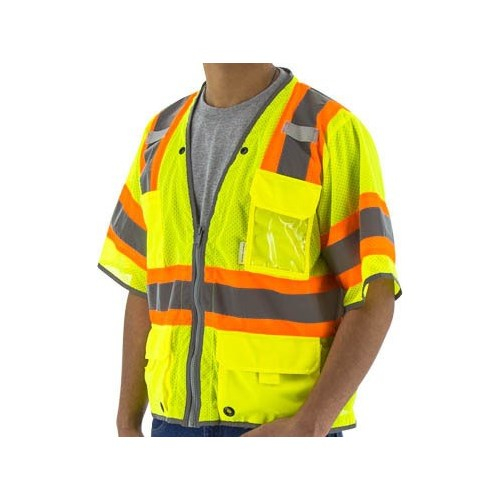 Majestic Glove 75-3325/L Vest with Two-Tone DOT Striping, Yellow, L