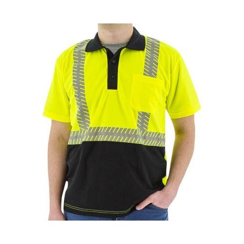 Majestic Glove 75-5213/X3 Polo with Reflective Striping, Yellow, X3
