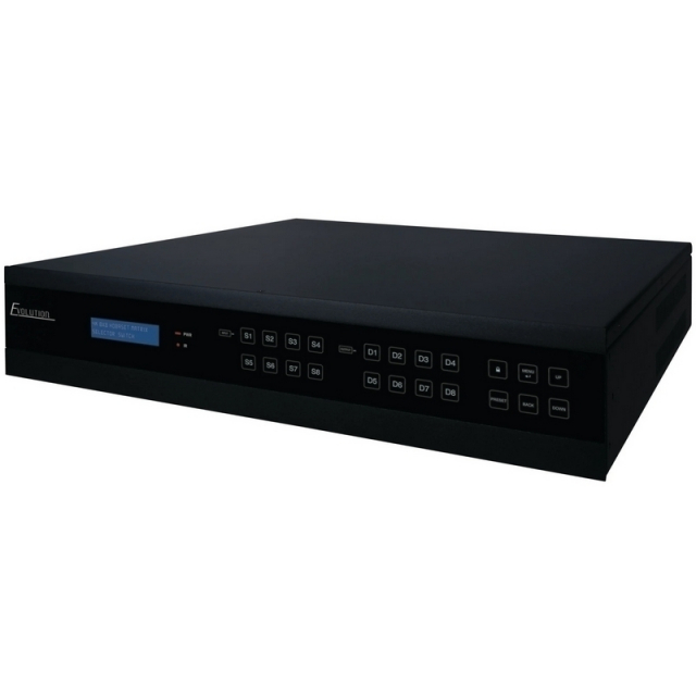 Vanco EVMX88PRO Evolution 4K HDBaseT 8x8 Matrix with ARC IR IP