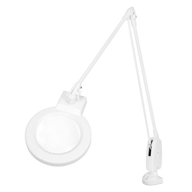 Dazor L1408-11-WH White 3.75X Circline LED Magnifier with 43" Arm
