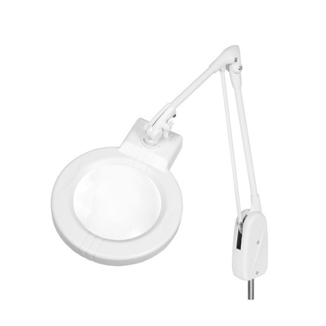 Dazor L1410-11-WH White 11-Diopter Circline LED Magnifier w/ 33" Arm