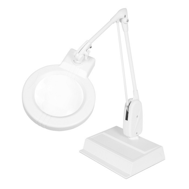 Dazor L1470-11-WH White 3.75X Circline LED Magnifier with 33" Arm