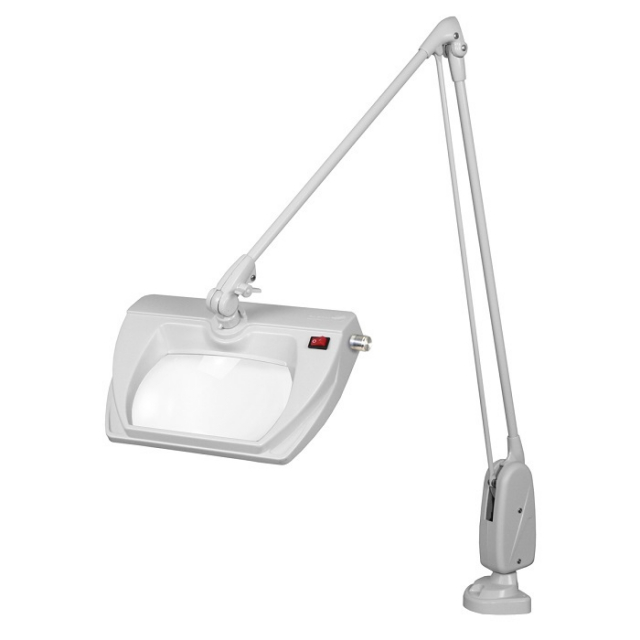 Dazor L1508-5-WH White 5-Diopter Stretchview LED Magnifier w/ 43" Arm