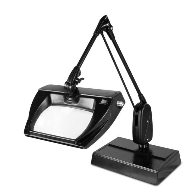 Dazor L1570-5-BK Black 5-Diopter Stretchview LED Magnifier w/ 43" Arm