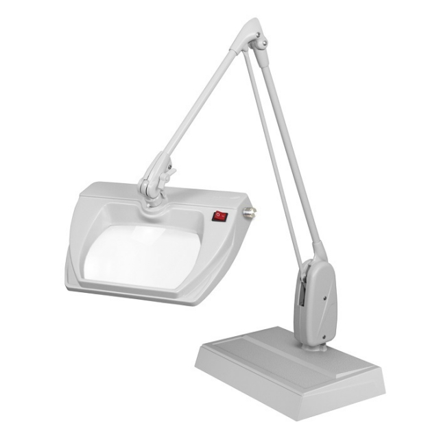 Dazor L1570-5-WH White 5-Diopter Stretchview LED Magnifier w/ 43" Arm