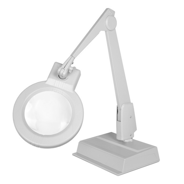 Dazor LMC100-11-DG Gray 11-Diopter Circline LED Magnifier w/ 28" Arm