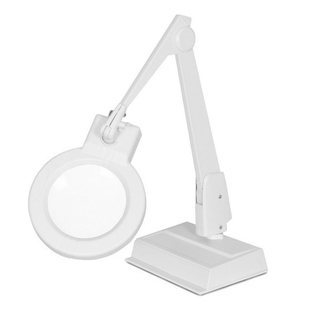Dazor LMC100-5-WH White Circline 5-Diopter LED Magnifier with 28" Arm