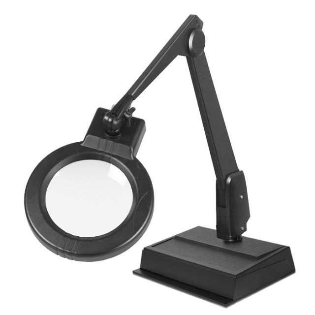 Dazor LMC100-16-DG Gray Circline 16-Diopter LED Magnifier w/ 28" Arm