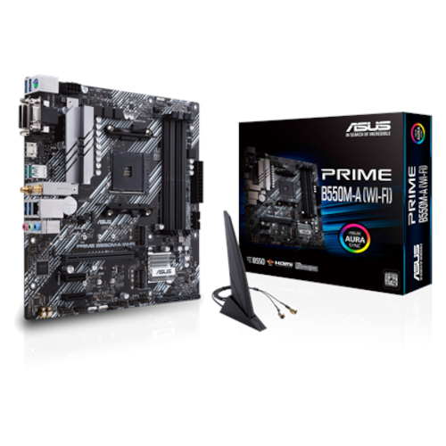 ASUS PRIME B550M-A(WI-FI) AMD B550 Micro ATX Motherboard, Dual M.2