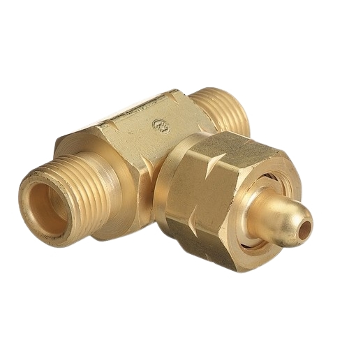 Western Enterprises T-CO-2 CGA-320 Gas Service Brass Tee Fitting