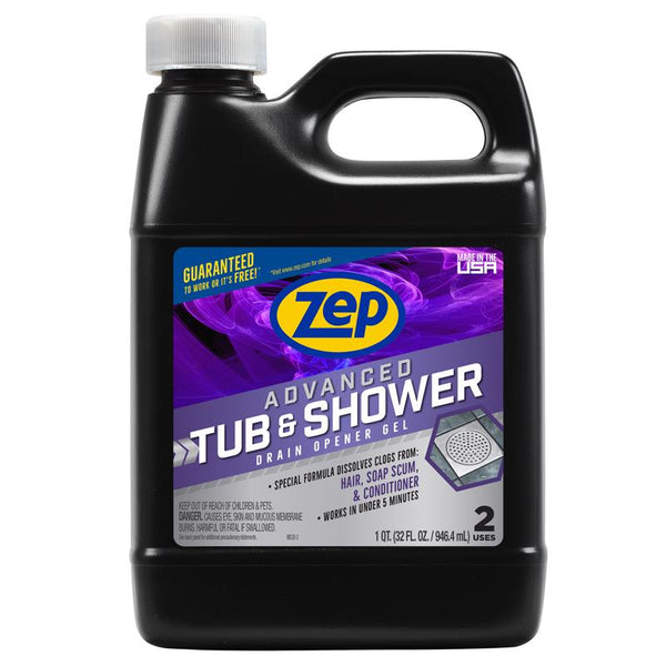 ZEP Advanced Tub & Shower Gel Drain Opener 1 qt. for All Pipes (Pack of 12)
