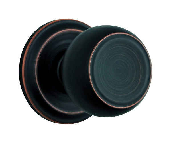 Brinks Push Pull Rotate Stafford Oil Rubbed Bronze Passage Knob KW1 1.75 in.