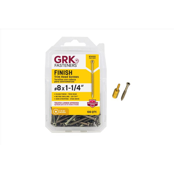 GRK Fasteners No. 8 in. X 1-1/4 in. L Star Trim Head W-Cut Construction Screws