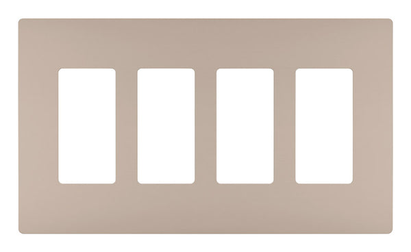 Pass & Seymour Radiant Nickel Silver 4 gang Polycarbonate Screwless Wall Plate 1 pk