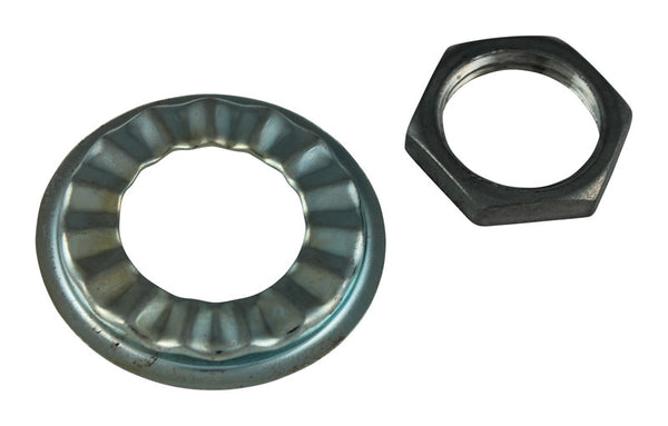 Plumb Pak Faucet Locknut and Rosette For Universal Gray Zinc 2 pc