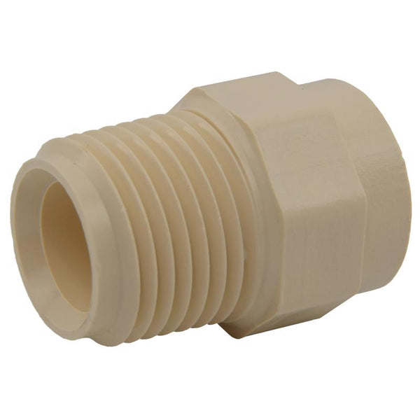 Charlotte Pipe FlowGuard Schedule 40 1/2 in. Socket x 1/2 in. Dia. MNPT CPVC Adapter (Pack of 25)