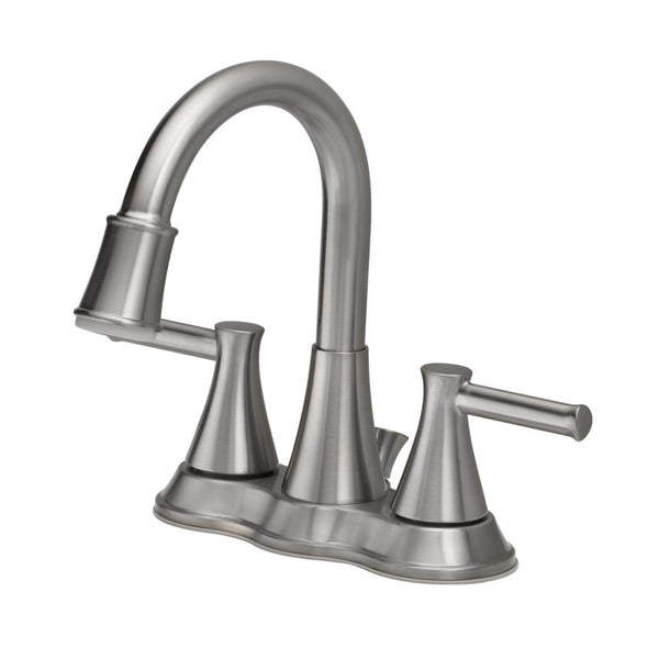Oakbrook Collection Brushed Nickel Doria Two-Handle Bathroom Sink Faucet 4 in.