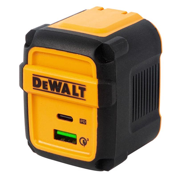 DeWalt Black/Yellow 50 Watt 2-Port Worksite USB PD Charger For Any USB-Powered Device